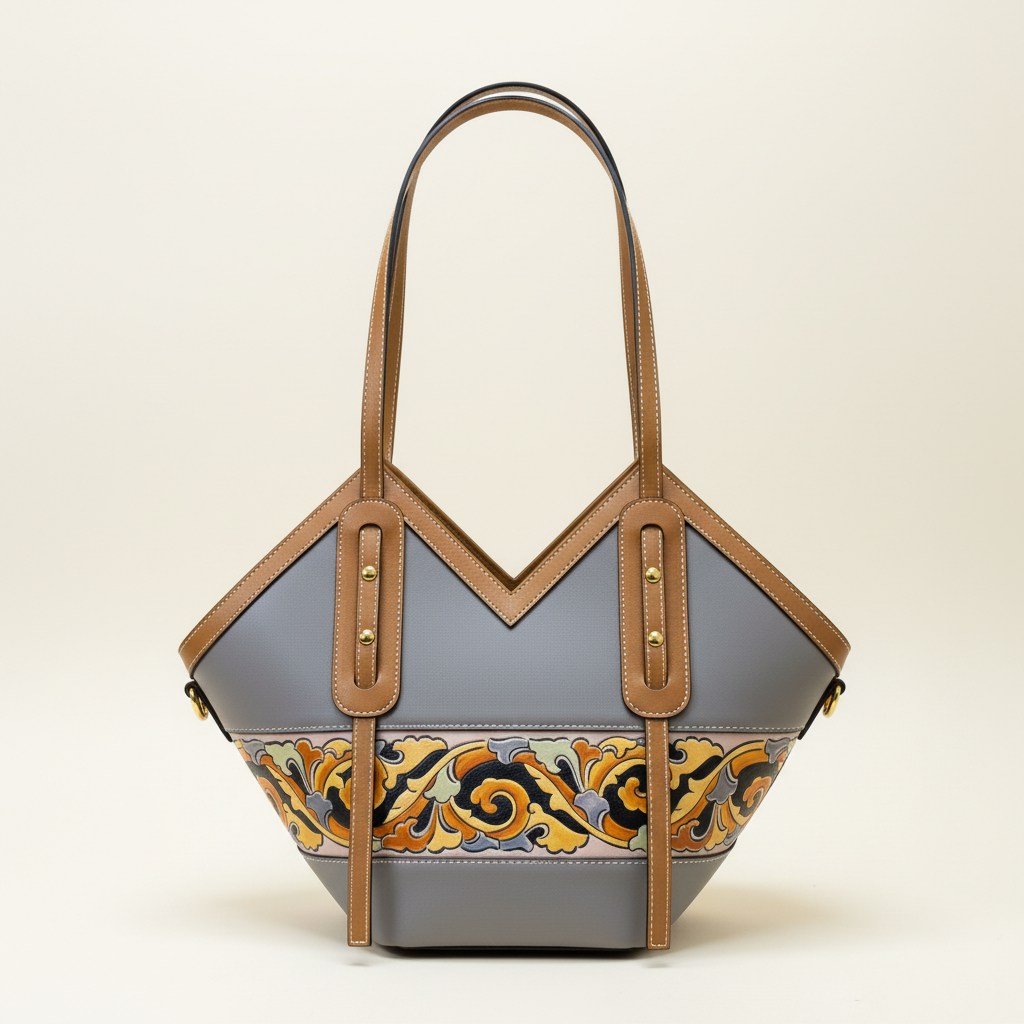 Heart-Edge Leather Carving Tote