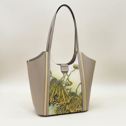 Steppe Impressions Carved Leather Tote