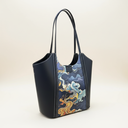Steppe Impressions Carved Leather Tote