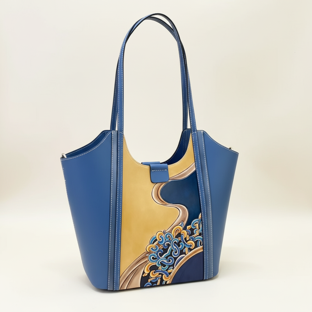 Steppe Impressions Carved Leather Tote