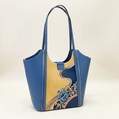 Steppe Impressions Carved Leather Tote