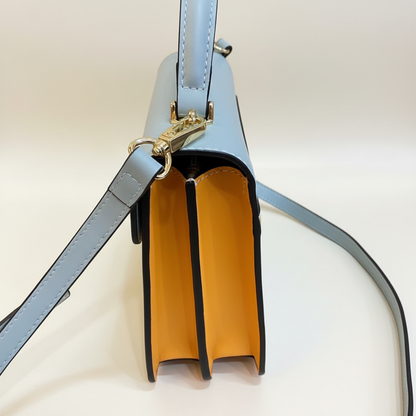 "Lucky Clouds" Pattern Leather Accordion Bag