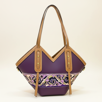 Heart-Edge Leather Carving Tote