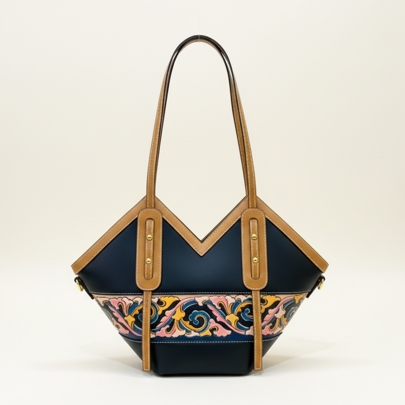 Heart-Edge Leather Carving Tote