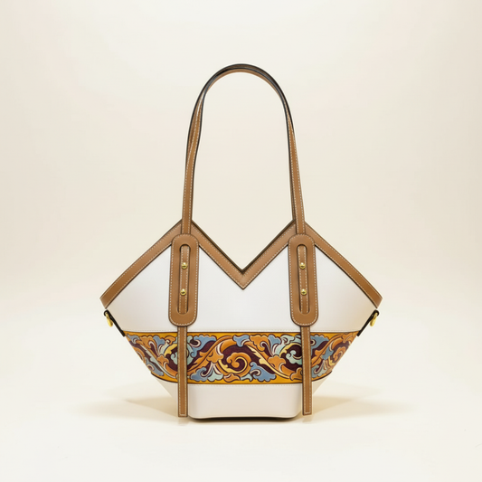 Heart-Edge Leather Carving Tote