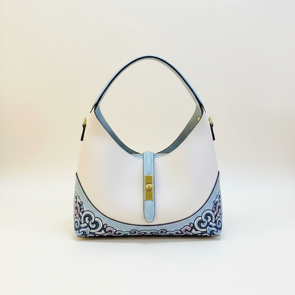 Steppe Hand- Painting Base Bucket Bag