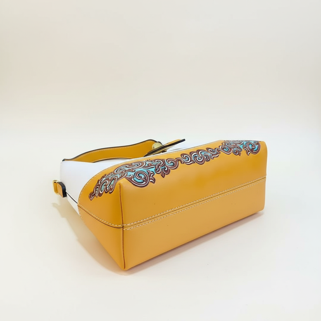 Steppe Hand- Painting Base Bucket Bag