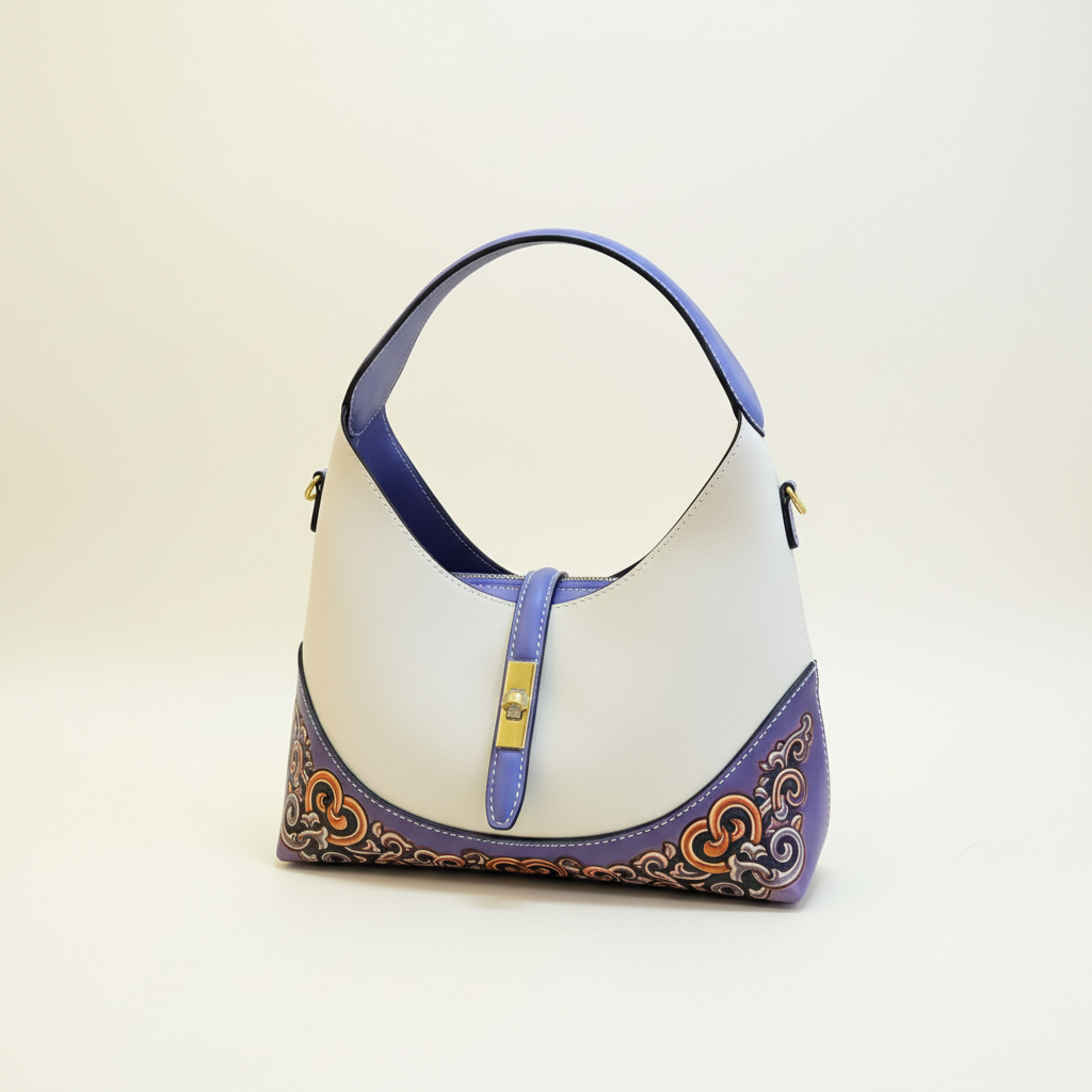 Steppe Hand- Painting Base Bucket Bag