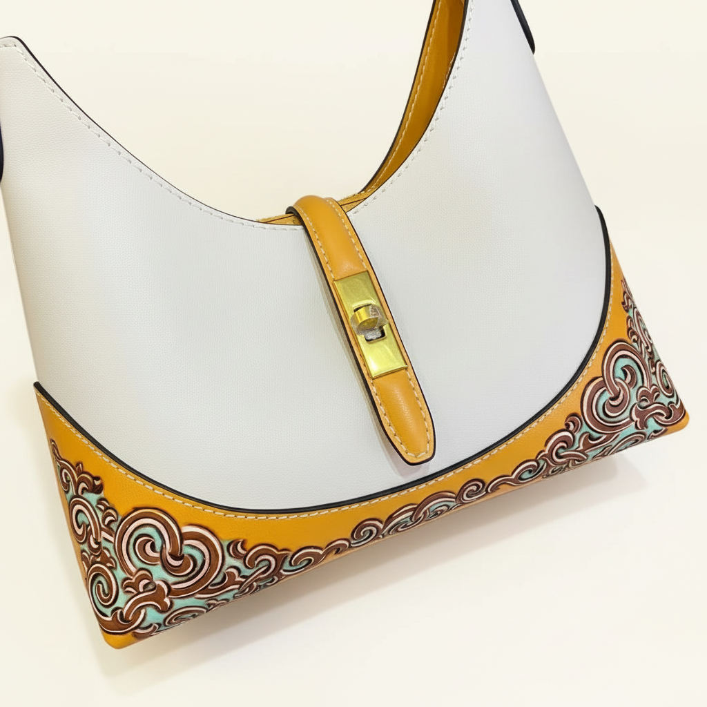 Steppe Hand- Painting Base Bucket Bag