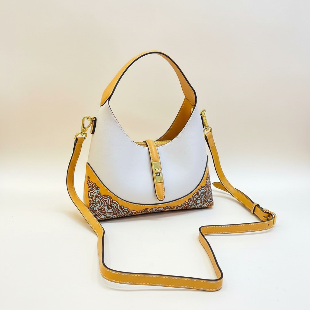 Steppe Hand- Painting Base Bucket Bag