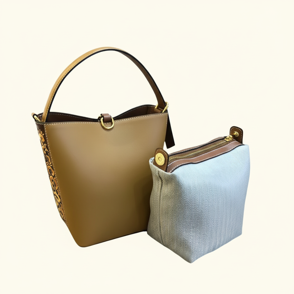 Auspicious Carving Dual-Use Basket Bag