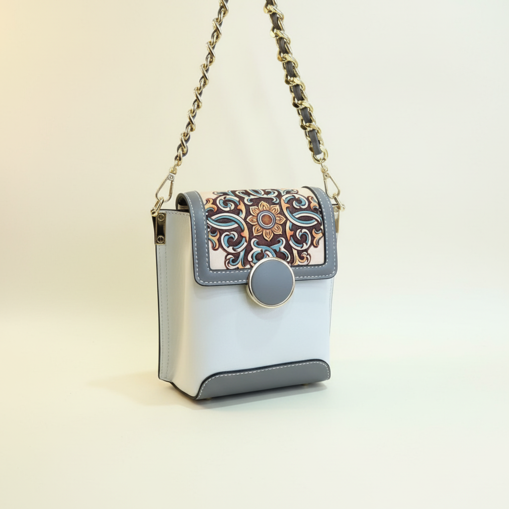 Vintage Pattern Cigarette Case Crossbody Bag