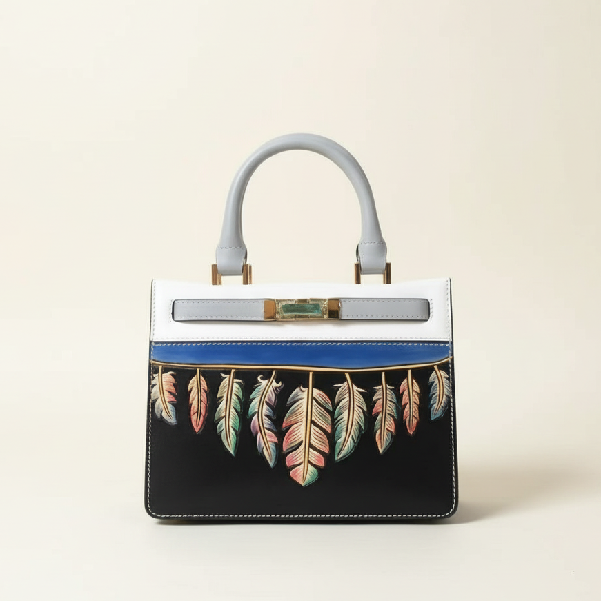 Brushstroke Hand-Painted Kelly Bag