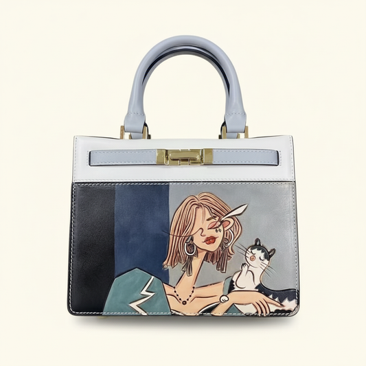 Brush stroke Hand-Painted Kelly Bag