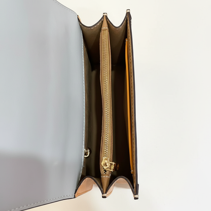"Lucky Clouds" Pattern Leather Accordion Bag