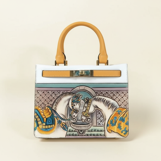 Brush stroke Hand-Painted Kelly Bag