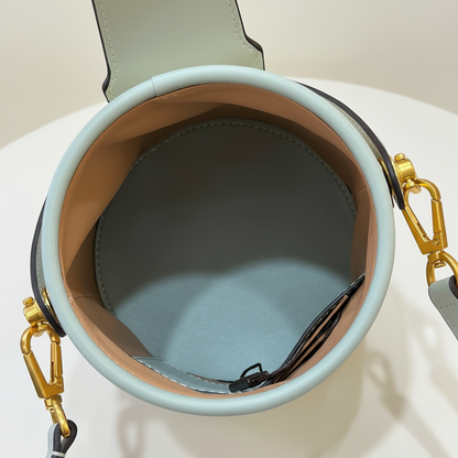 蒙古壁画手绘牛皮水桶包