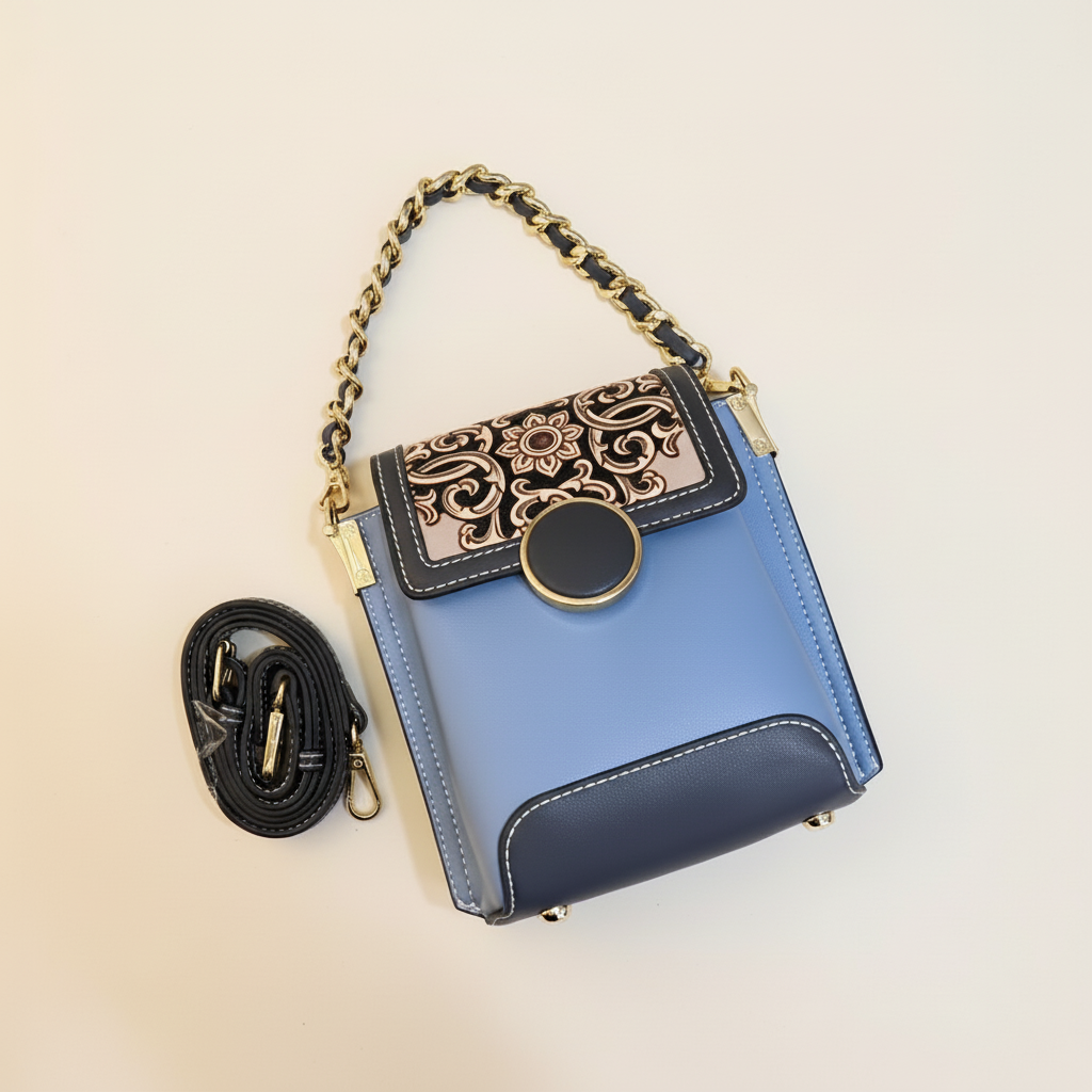 Vintage Pattern Cigarette Case Crossbody Bag