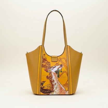Steppe Impressions Carved Leather Tote